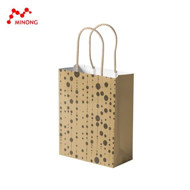 Durable Takeaway White Recycled Larg Kraft Pap Paper Brown Carrier Crafting Bag Packaging Custom Logo With Twisted Handle 4